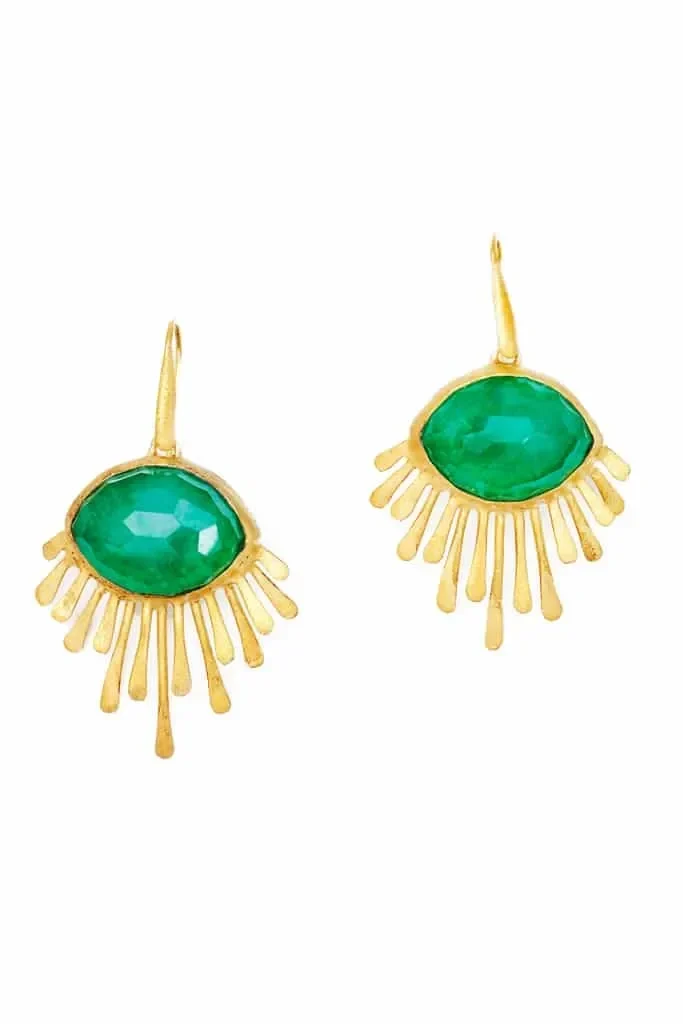 Handmade Jewellery | Jade gold plated silver earrings gallery 2
