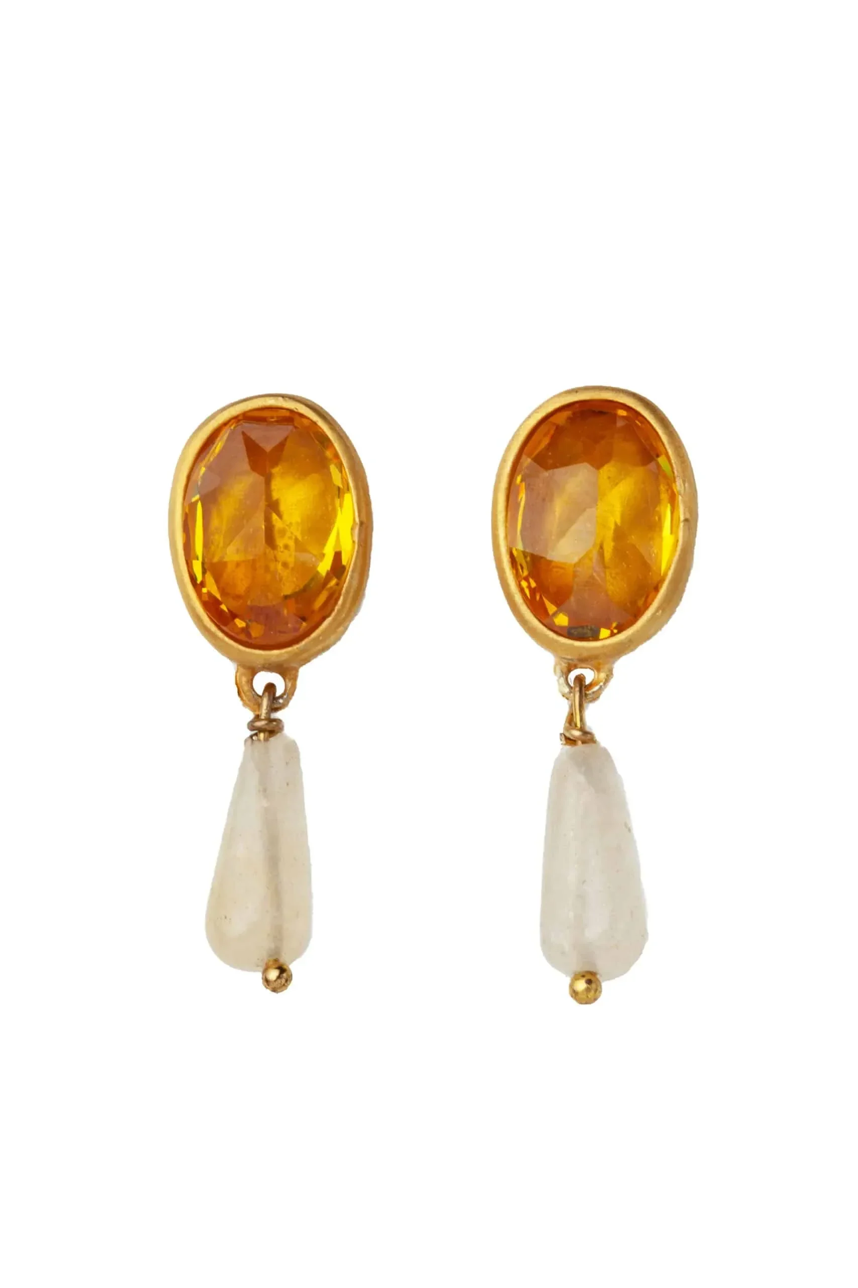 Handmade Jewellery | Citrine gold plated silver earrings main