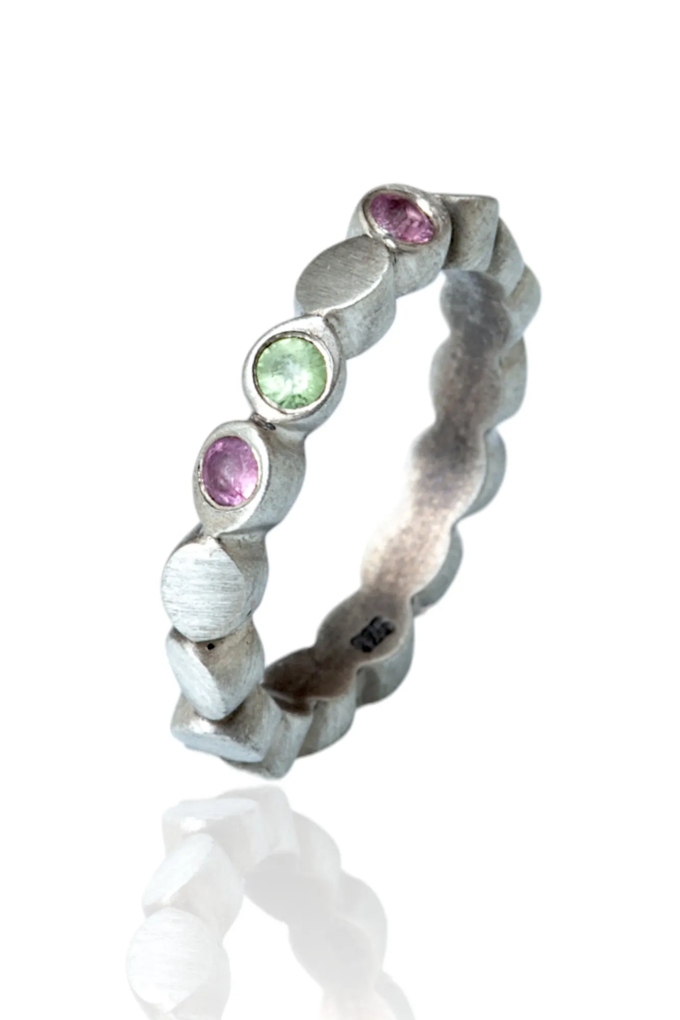 Handmade Jewellery | Oxidized silver ring with tourmaline gallery 1