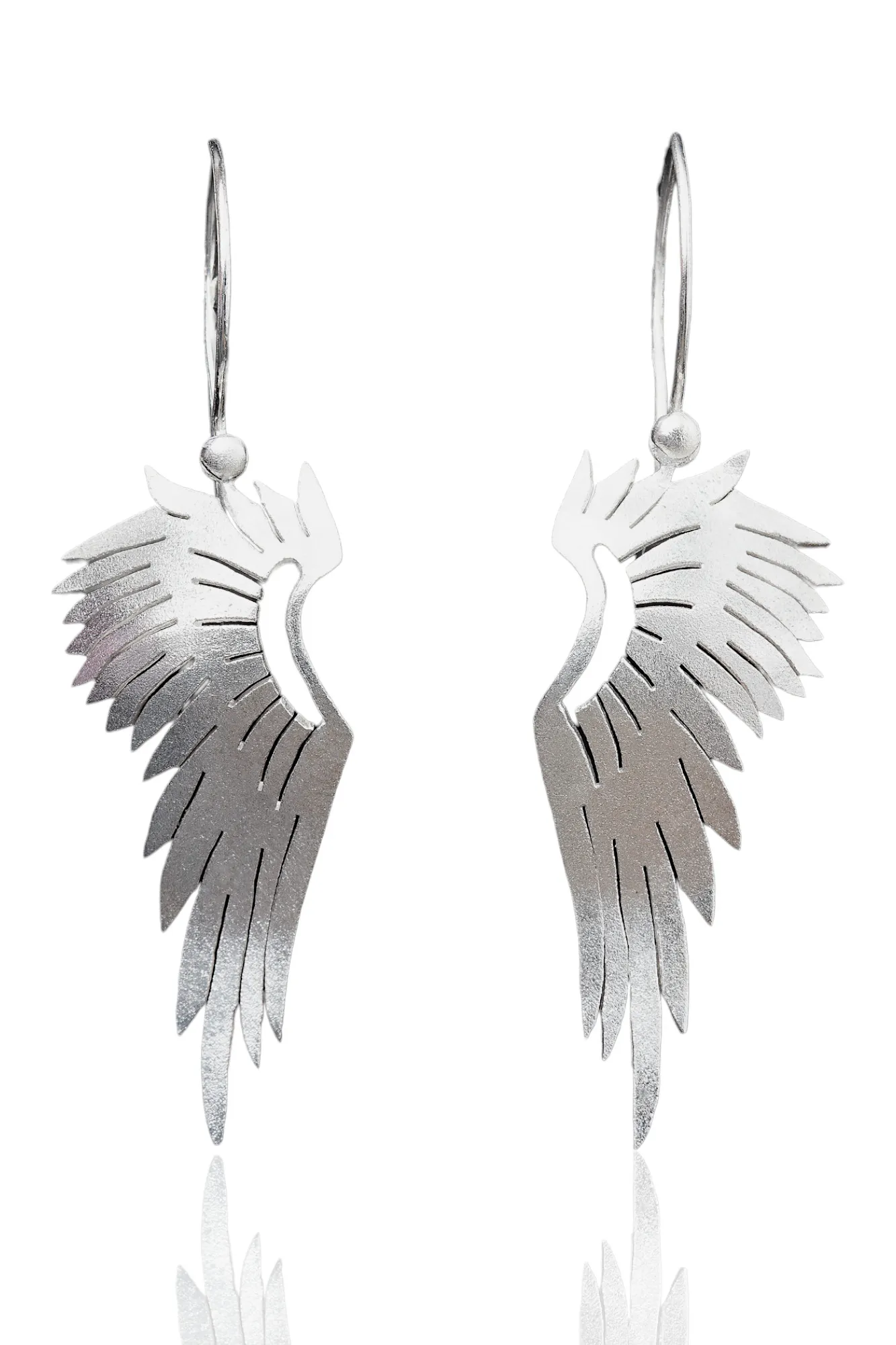 Χειροποίητα κοσμήματα | Ασημένια σκουλαρίκια φτερά αγγέλου με επιπλατίνωση main