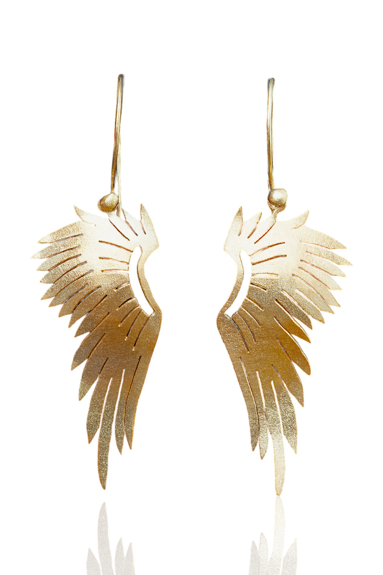 Χειροποίητα κοσμήματα | Ασημένια σκουλαρίκια φτερά αγγέλου με επιχρύσωση main