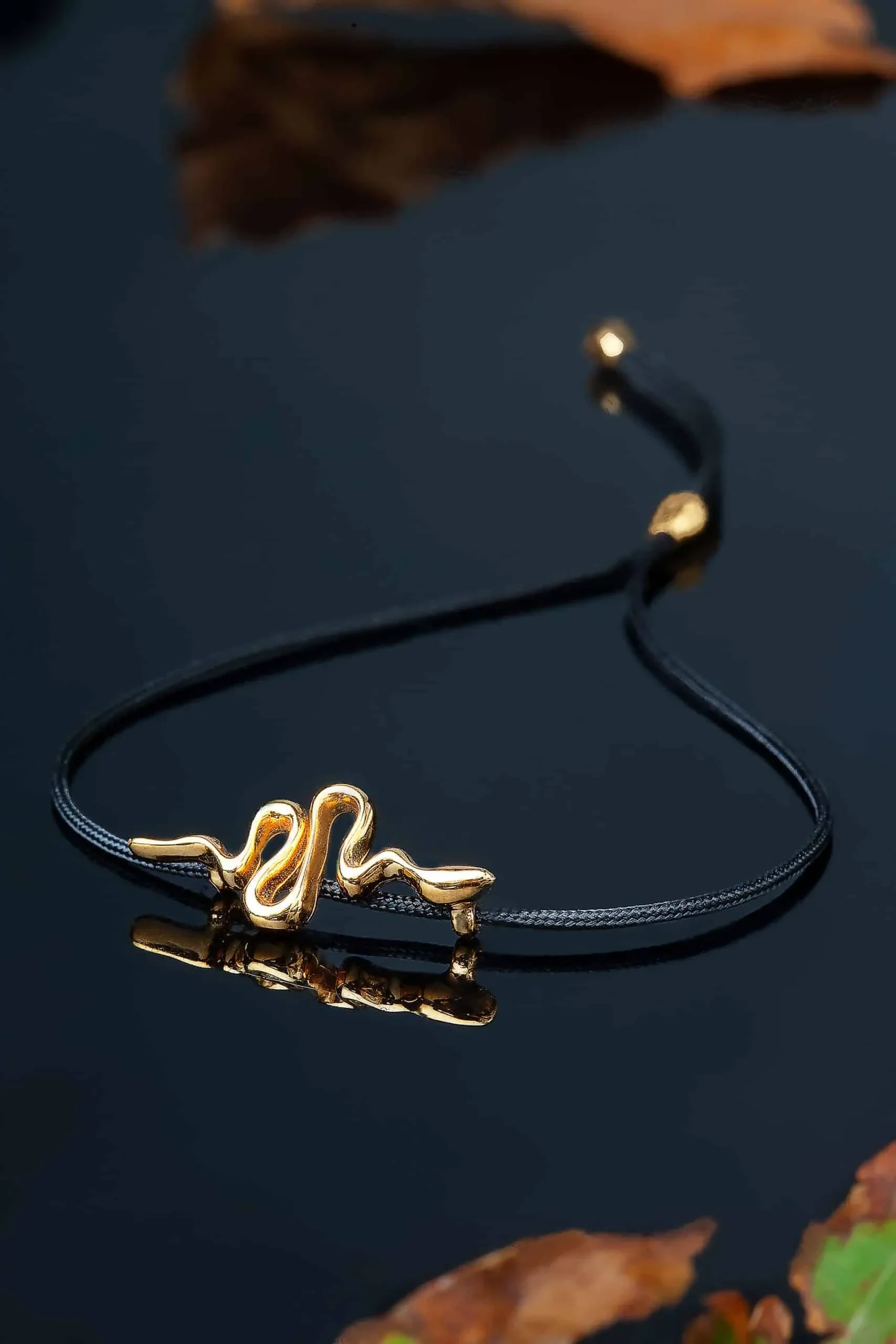 Χειροποίητα κοσμήματα | Ασημένιο βραχιόλι φίδι με επιχρύσωση gallery 2