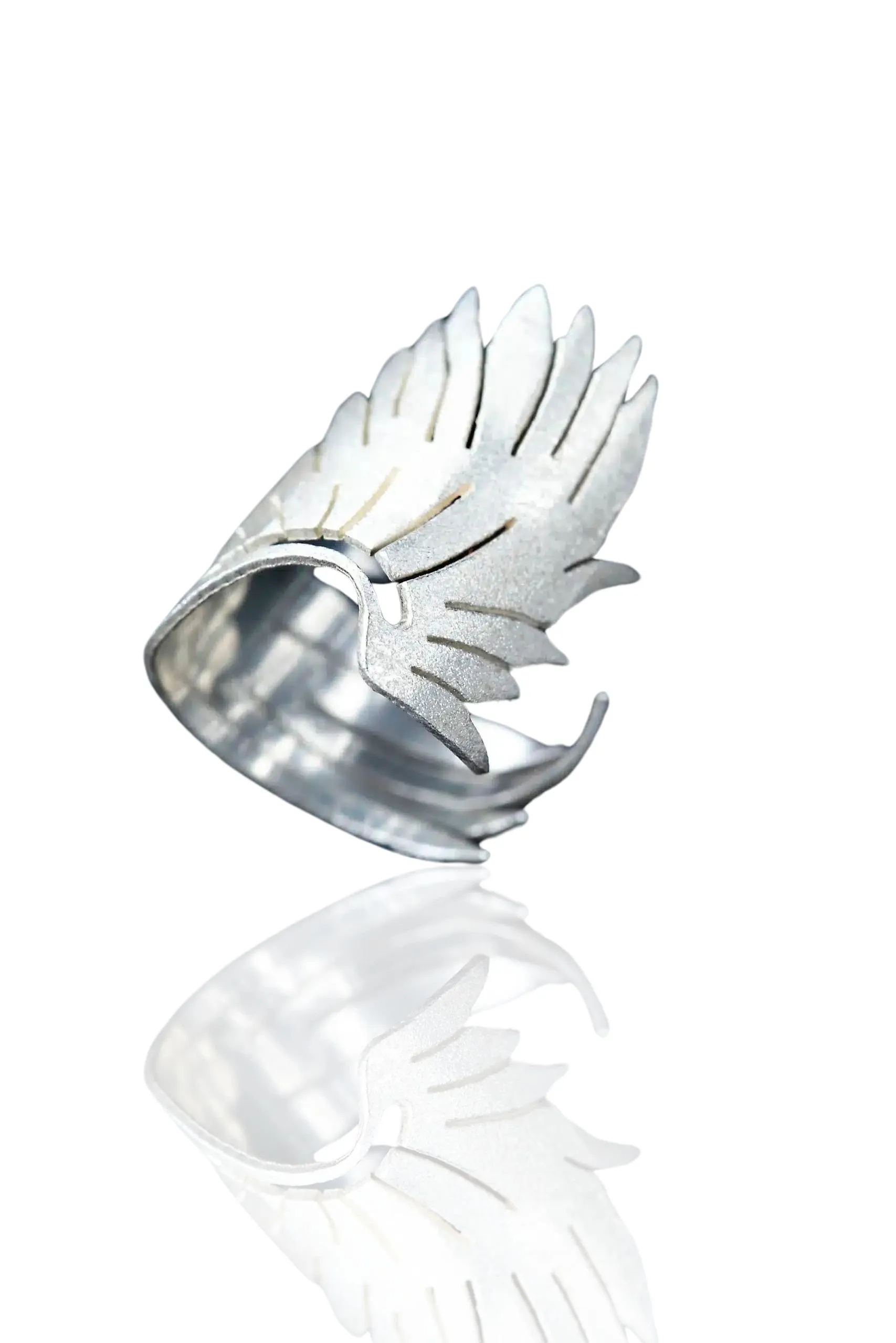 Handmade Jewellery | Angel wing silver adjustable ring main