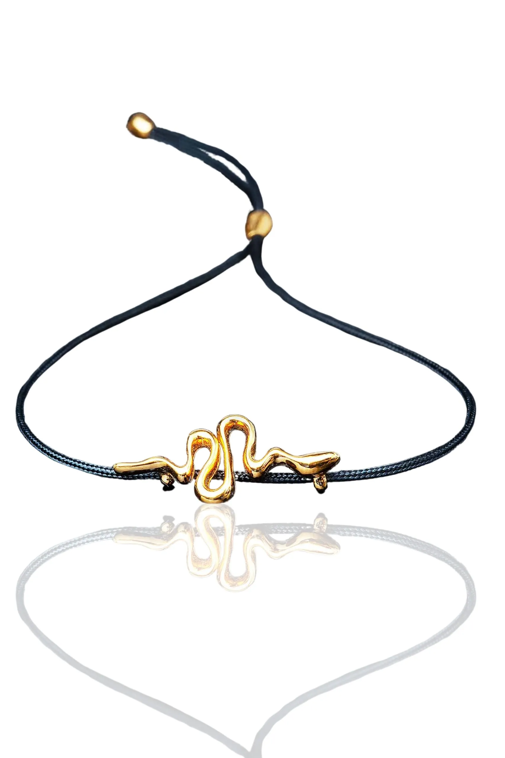 Χειροποίητα κοσμήματα | Ασημένιο βραχιόλι φίδι με επιχρύσωση main
