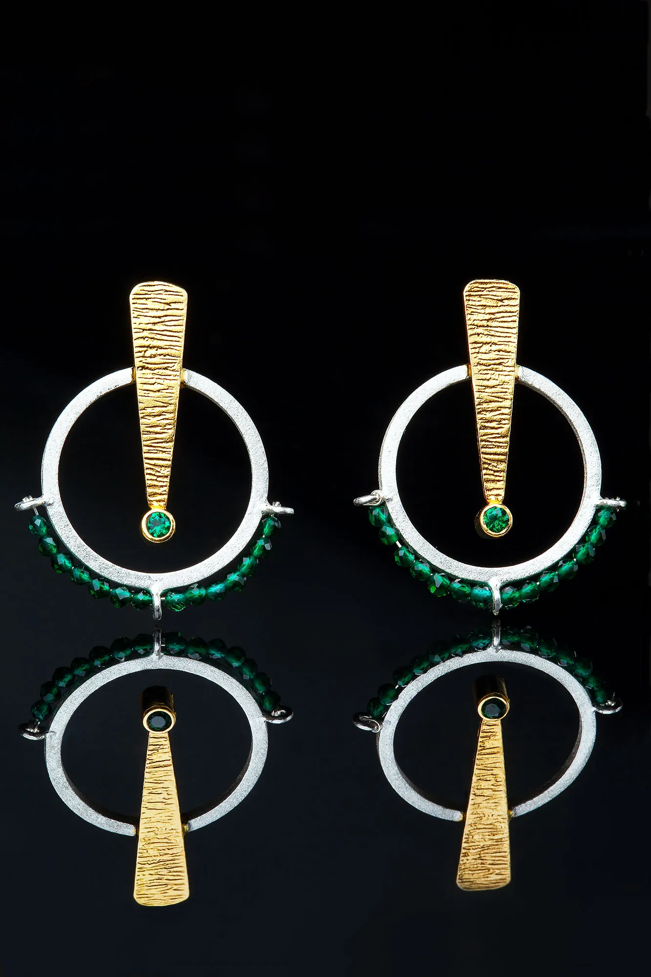 Handmade Jewellery | Geometric textured handmade silver earrings gallery 3