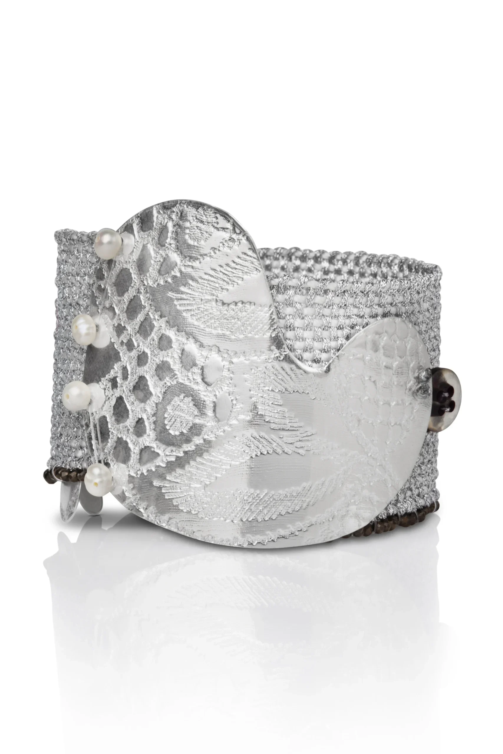 Handmade Jewellery | Statement handmade silver and woven bracelet gallery 1